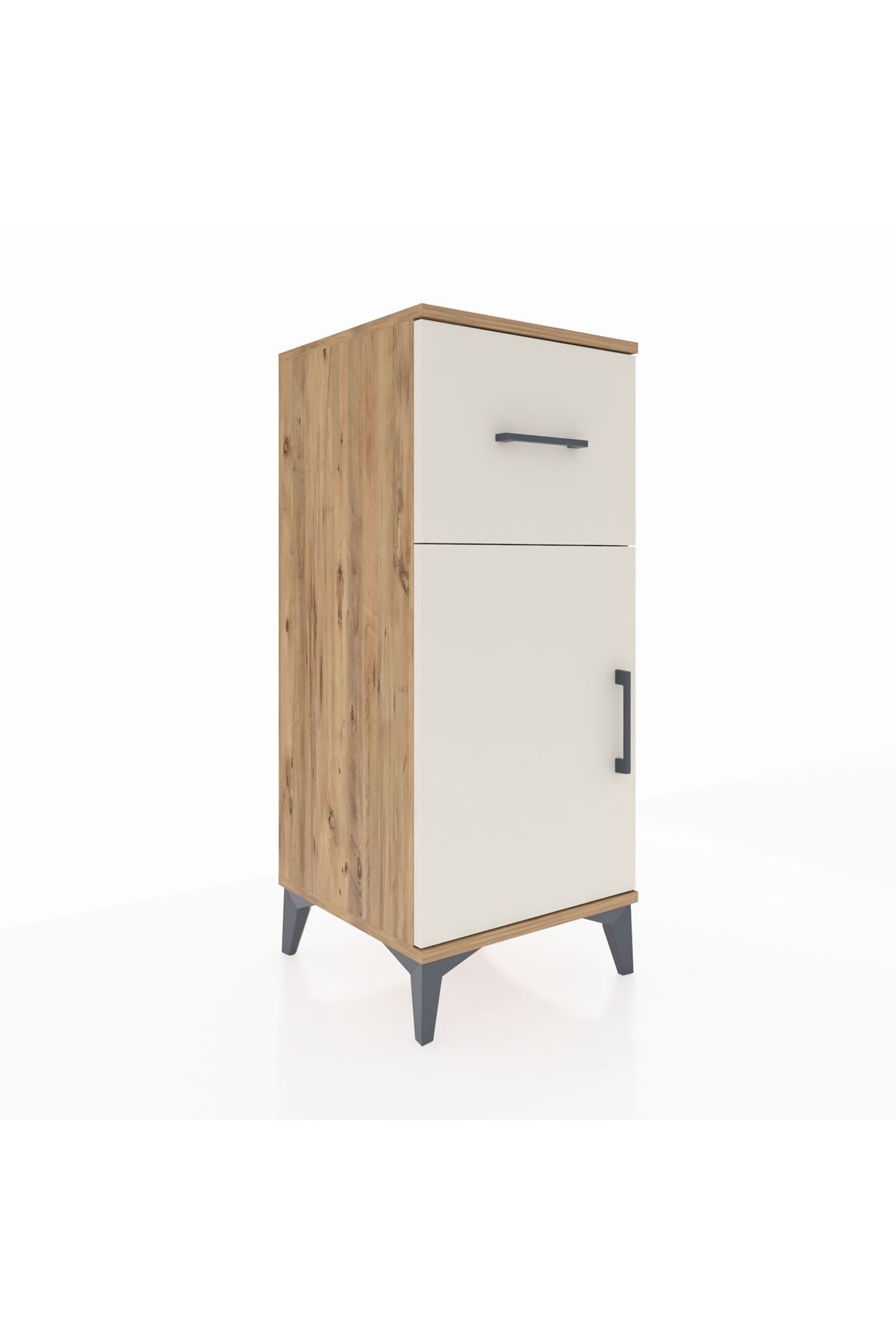 Hyperion Komodin Tek Raflı Tek Çekmeceli Tek Kapaklı 44x44x106 Çam-Aytaşı