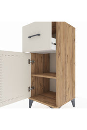 Hyperion Komodin Tek Raflı Tek Çekmeceli Tek Kapaklı 44x44x106 Çam-Aytaşı