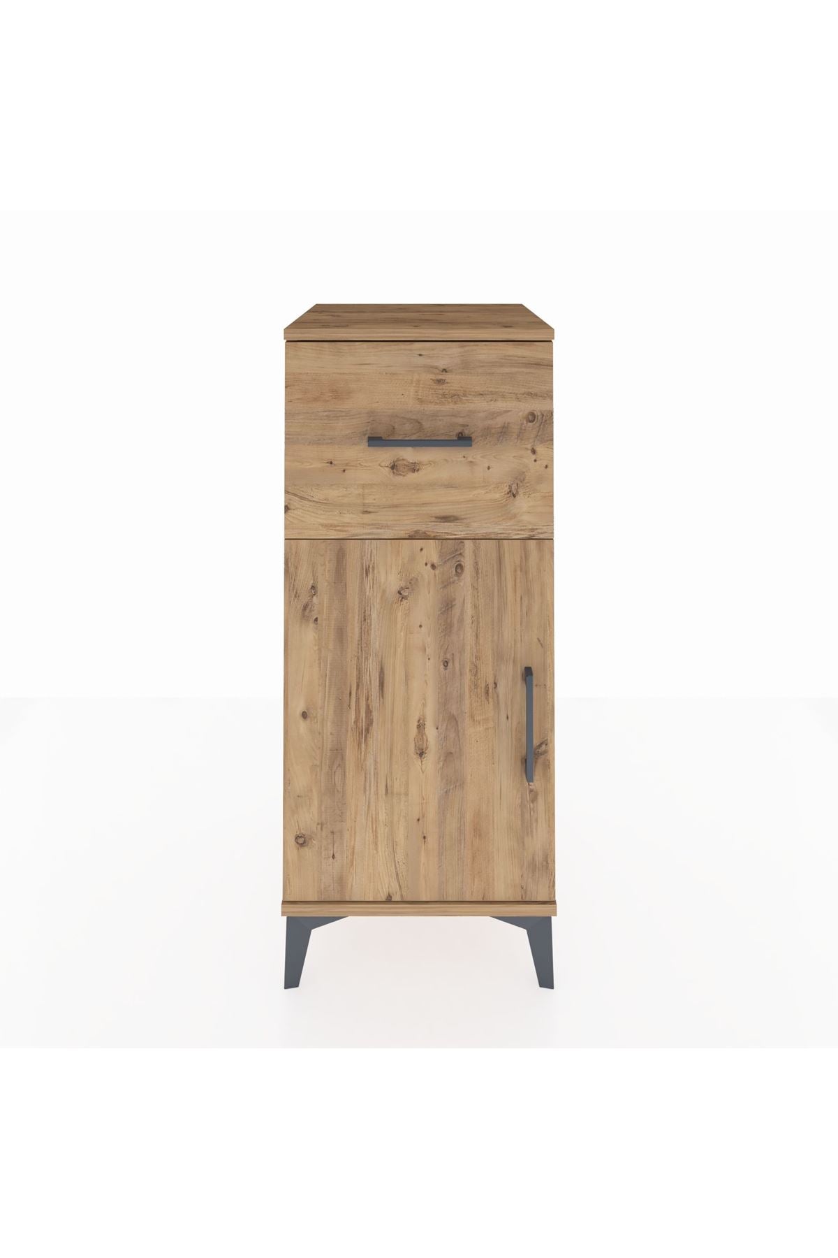 Hyperion Komodin Tek Raflı Tek Çekmeceli Tek Kapaklı 44x44x106 Çam-Çam