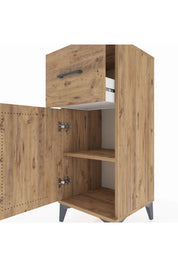 Hyperion Komodin Tek Raflı Tek Çekmeceli Tek Kapaklı 44x44x106 Çam-Çam