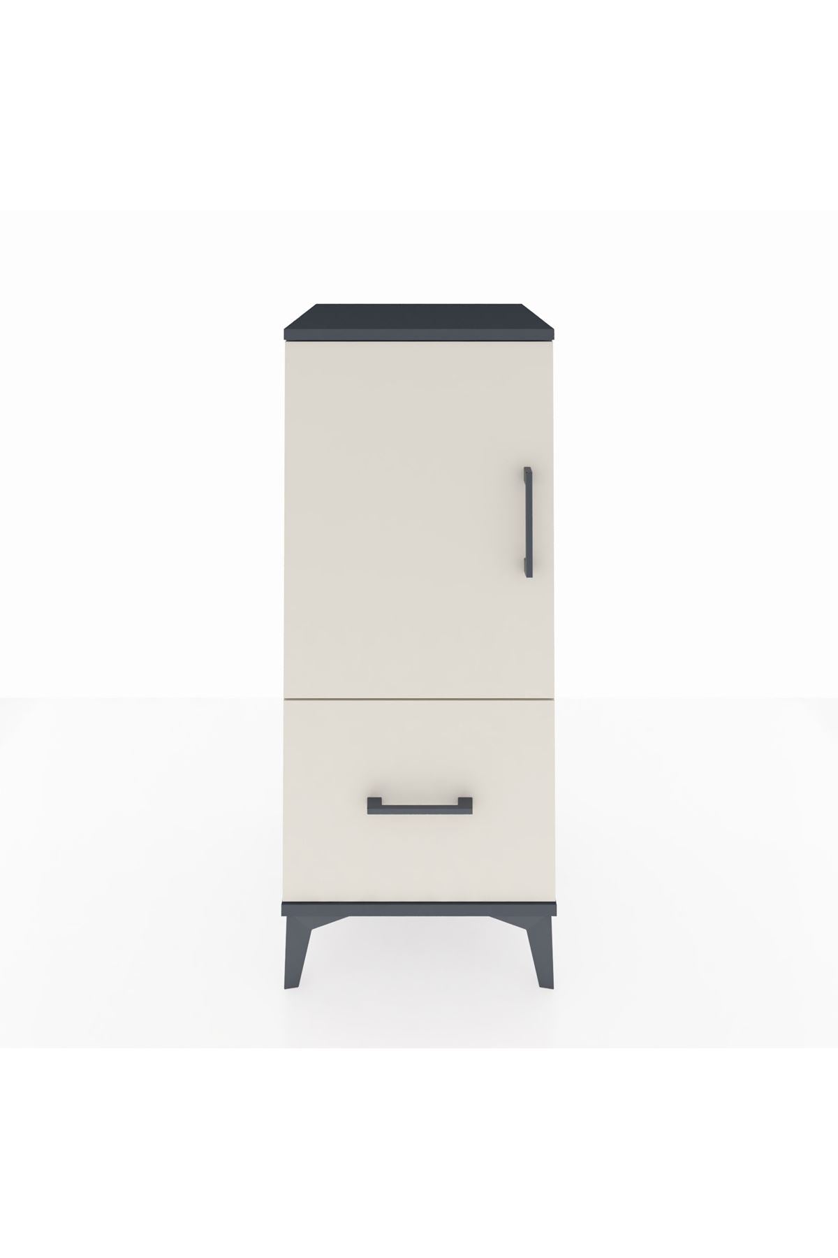 Hyperion Komodin 2 Raflı Tek Çekmeceli Tek Kapaklı 44x44x106 Antrasit-Aytaşı