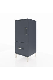 Hyperion Komodin 2 Raflı Tek Çekmeceli Tek Kapaklı 44x44x106 Antrasit-Antrasit