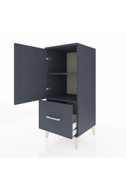 Hyperion Komodin 2 Raflı Tek Çekmeceli Tek Kapaklı 44x44x106 Antrasit-Antrasit