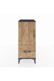 Hyperion Komodin 2 Raflı Tek Çekmeceli Tek Kapaklı 44x44x106 Antrasit-Çam