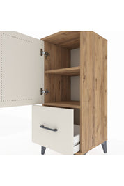 Hyperion Komodin 2 Raflı Tek Çekmeceli Tek Kapaklı 44x44x106 Çam-Aytaşı