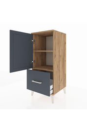 Hyperion Komodin 2 Raflı Tek Çekmeceli Tek Kapaklı 44x44x106 Çam-Antrasit