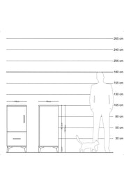 Hyperion Komodin 2 Raflı Tek Çekmeceli Tek Kapaklı 44x44x106 Çam-Antrasit