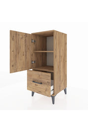 Hyperion Komodin 2 Raflı Tek Çekmeceli Tek Kapaklı 44x44x106 Çam-Çam