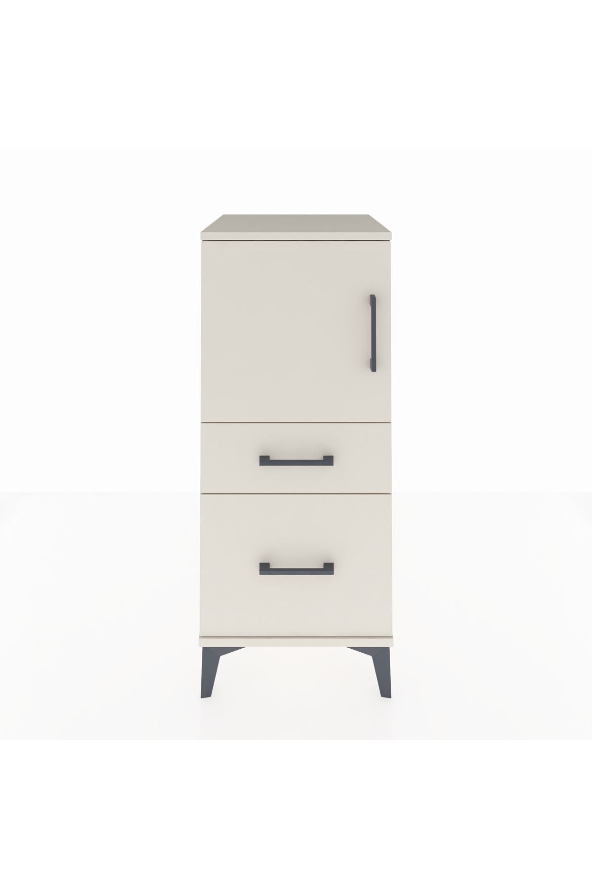 Hyperion Komodin 2 Raflı 2 Çekmeceli Tek Kapaklı 44x44x106 Aytaşı-Aytaşı