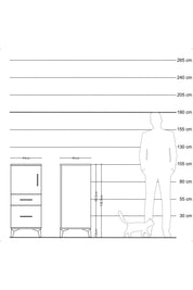 Hyperion Komodin 2 Raflı 2 Çekmeceli Tek Kapaklı 44x44x106 Aytaşı-Aytaşı