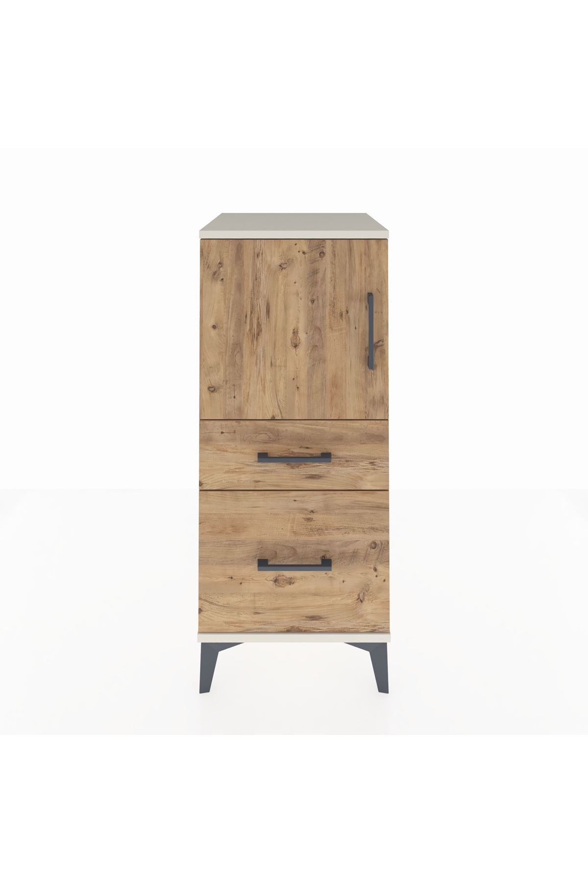 Hyperion Komodin 2 Raflı 2 Çekmeceli Tek Kapaklı 44x44x106 Aytaşı-Çam