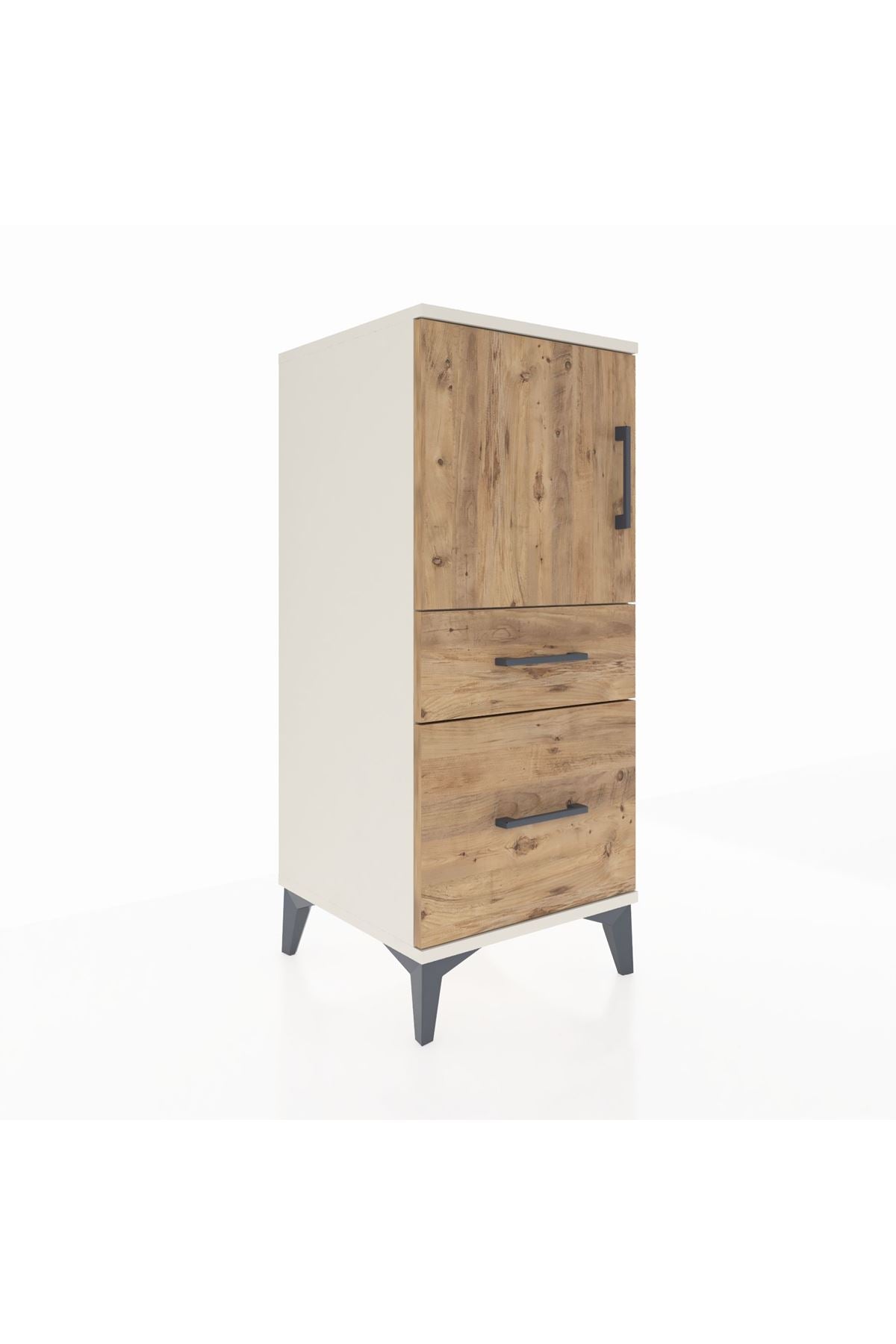 Hyperion Komodin 2 Raflı 2 Çekmeceli Tek Kapaklı 44x44x106 Aytaşı-Çam