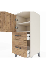 Hyperion Komodin 2 Raflı 2 Çekmeceli Tek Kapaklı 44x44x106 Aytaşı-Çam