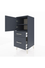 Hyperion Komodin 2 Raflı 2 Çekmeceli Tek Kapaklı 44x44x106 Antrasit-Antrasit