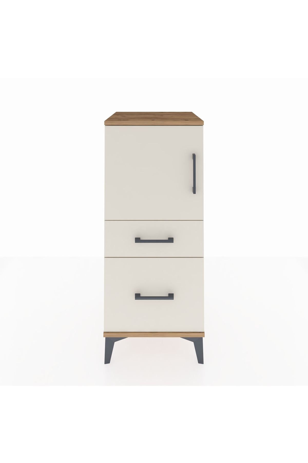 Hyperion Komodin 2 Raflı 2 Çekmeceli Tek Kapaklı 44x44x106 Çam-Aytaşı