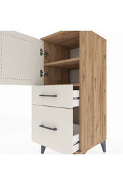 Hyperion Komodin 2 Raflı 2 Çekmeceli Tek Kapaklı 44x44x106 Çam-Aytaşı