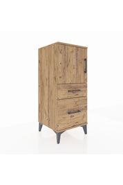 Hyperion Komodin 2 Raflı 2 Çekmeceli Tek Kapaklı 44x44x106 Çam-Çam