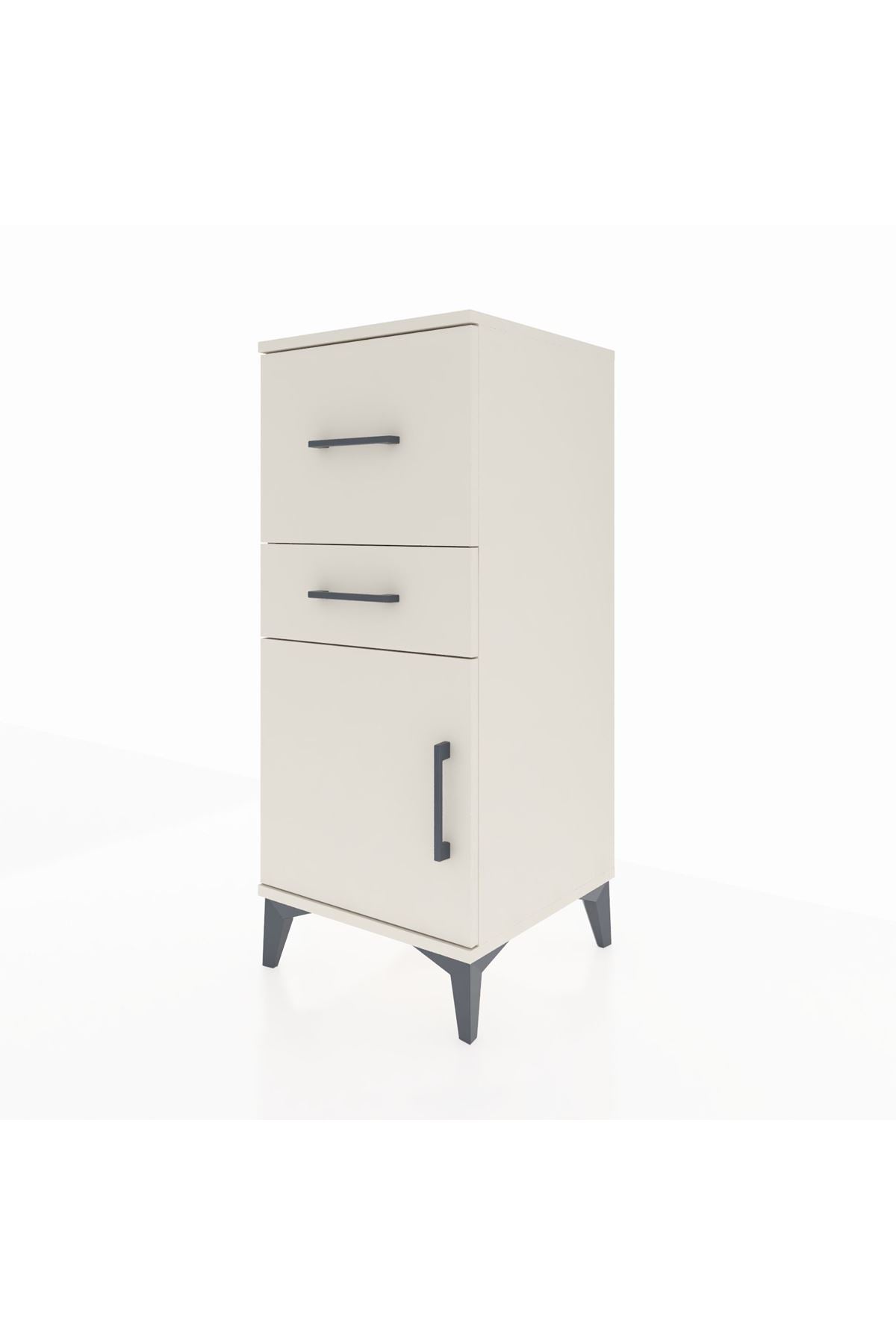 Hyperion Komodin 2 Çekmeceli Tek Kapaklı 44x44x106 Aytaşı-Aytaşı