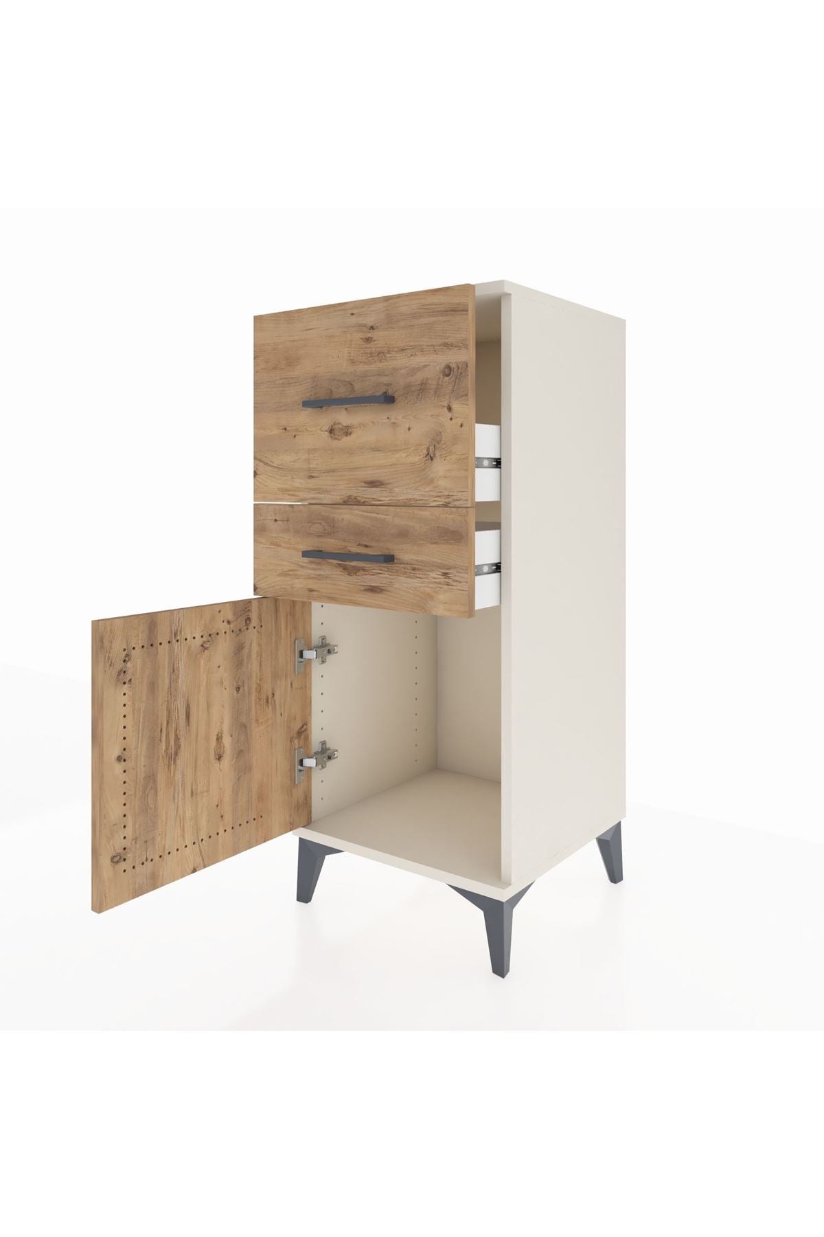 Hyperion Komodin 2 Çekmeceli Tek Kapaklı 44x44x106 Aytaşı-Çam