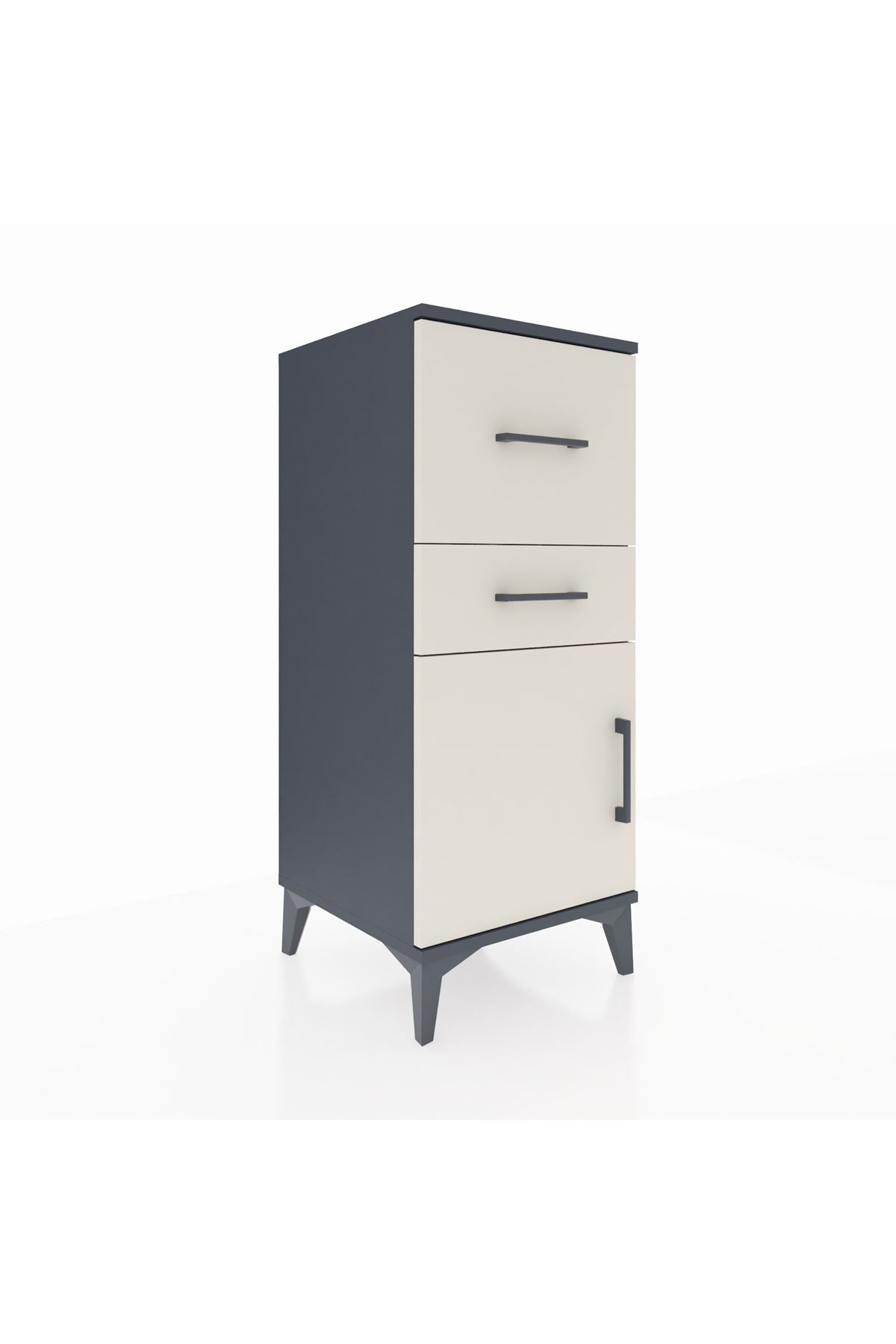 Hyperion Komodin 2 Çekmeceli Tek Kapaklı 44x44x106 Antrasit-Aytaşı