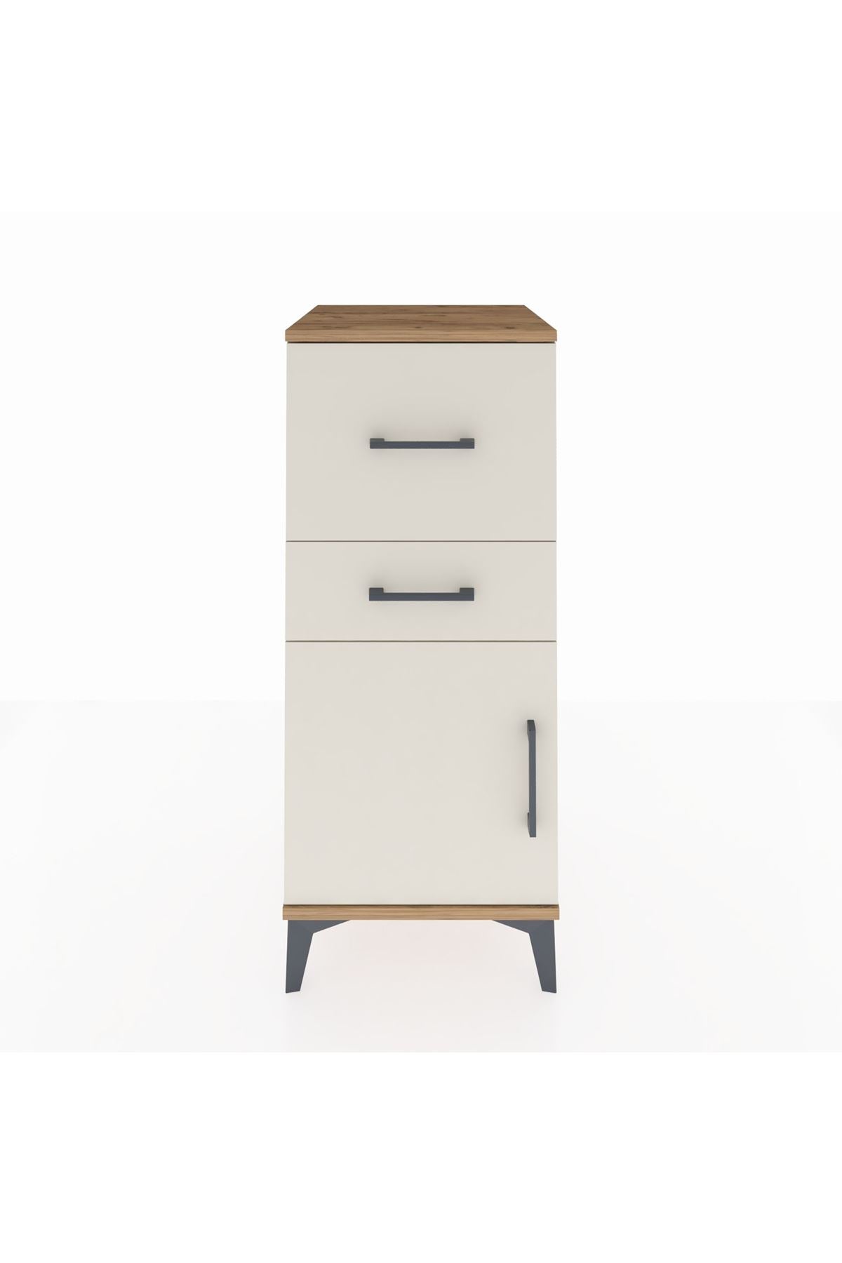 Hyperion Komodin 2 Çekmeceli Tek Kapaklı 44x44x106 Çam-Aytaşı