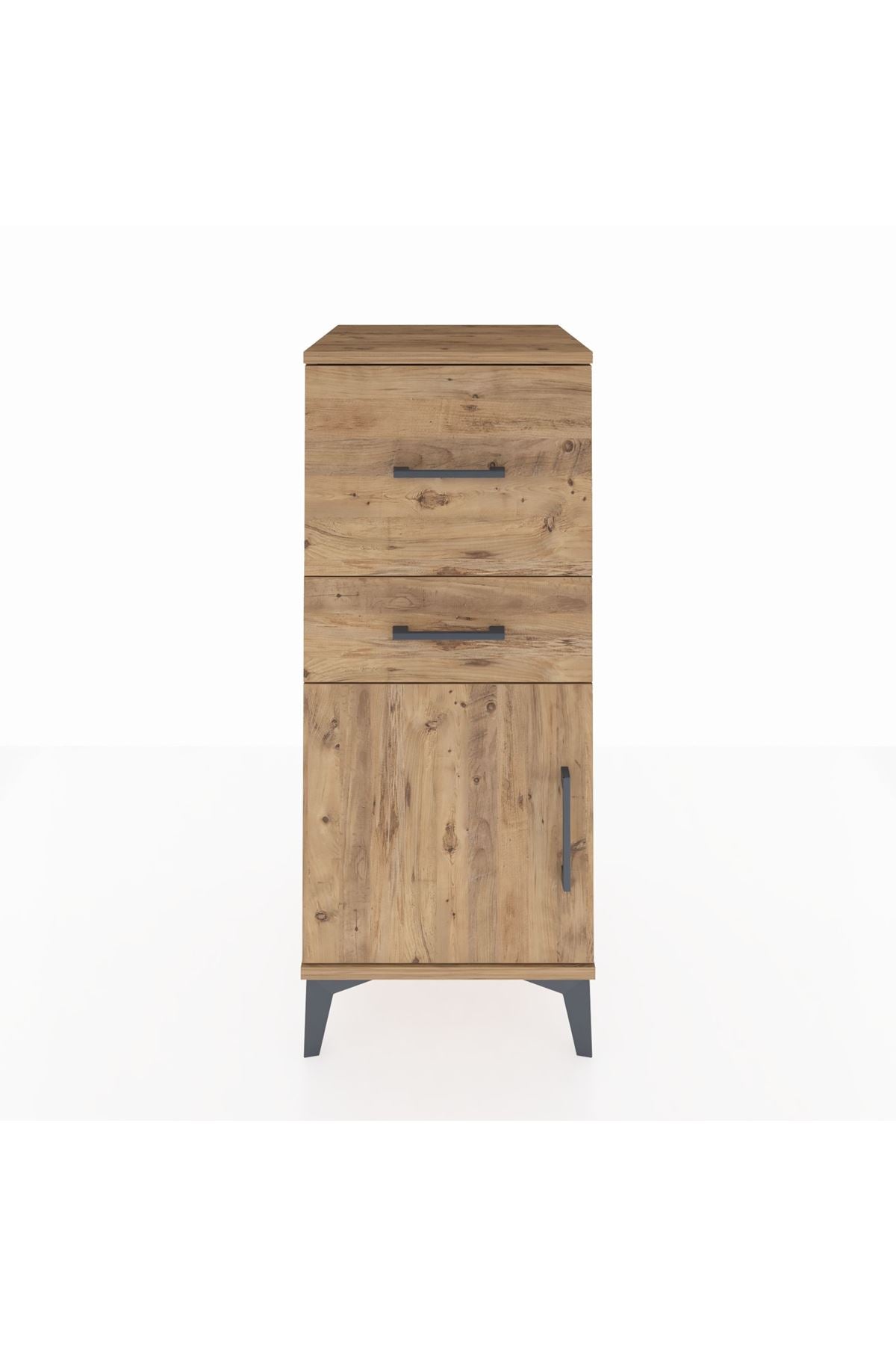 Hyperion Komodin 2 Çekmeceli Tek Kapaklı 44x44x106 Çam-Çam