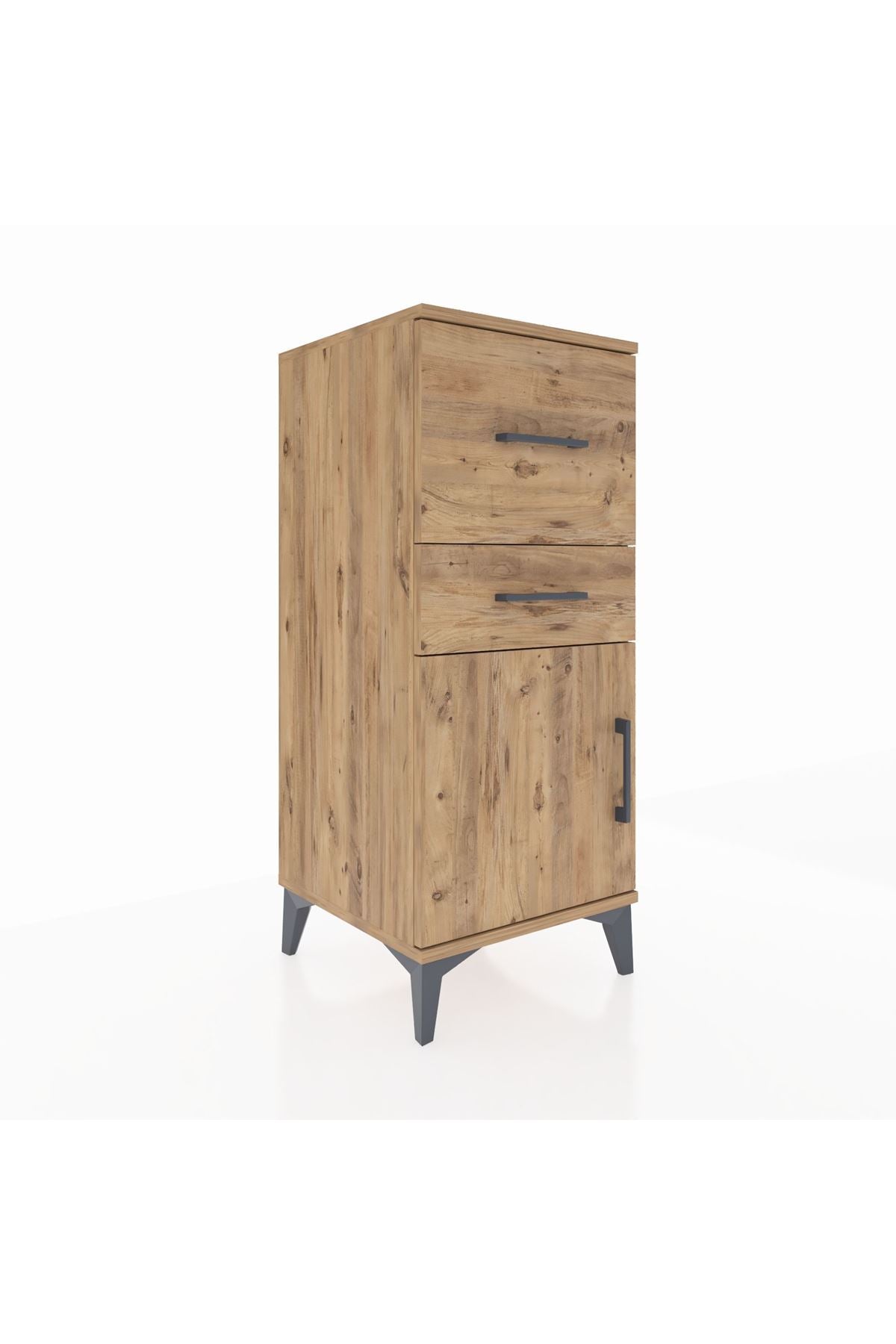 Hyperion Komodin 2 Çekmeceli Tek Kapaklı 44x44x106 Çam-Çam