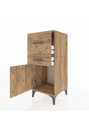 Hyperion Komodin 2 Çekmeceli Tek Kapaklı 44x44x106 Çam-Çam