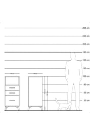 Hyperion Komodin Tek Raflı 3 Çekmeceli 44x44x106 Aytaşı-Antrasit