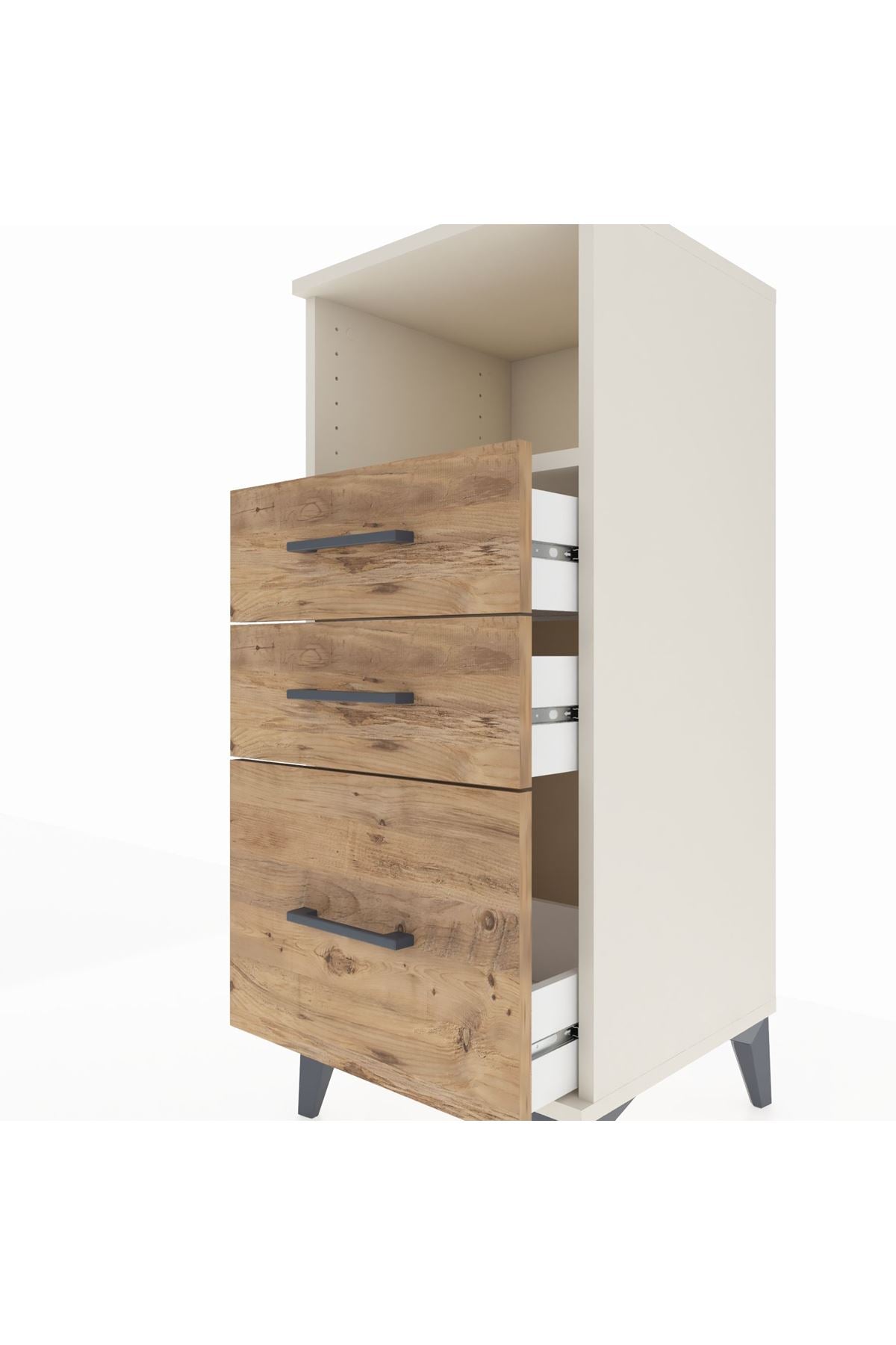 Hyperion Komodin Tek Raflı 3 Çekmeceli 44x44x106 Aytaşı-Çam