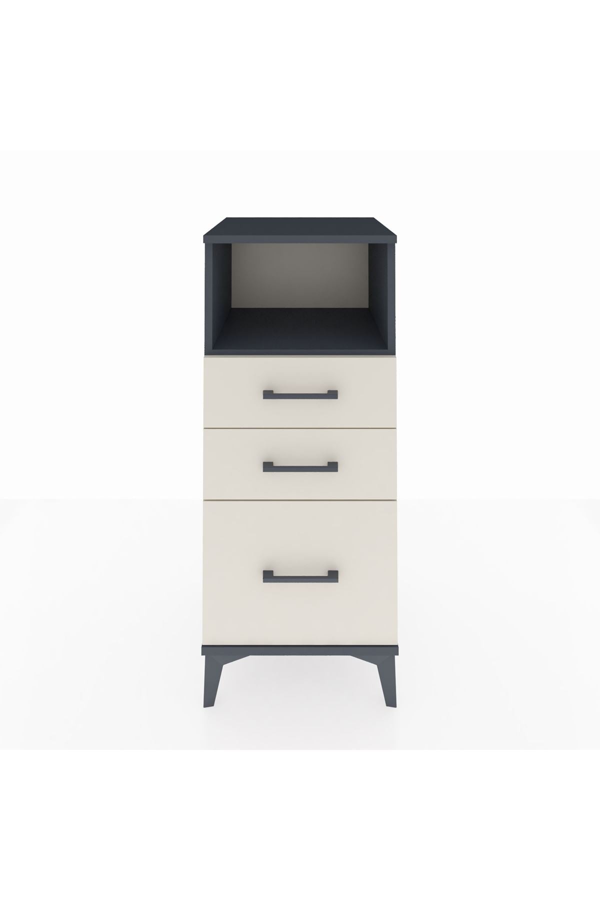 Hyperion Komodin Tek Raflı 3 Çekmeceli 44x44x106 Antrasit-Aytaşı