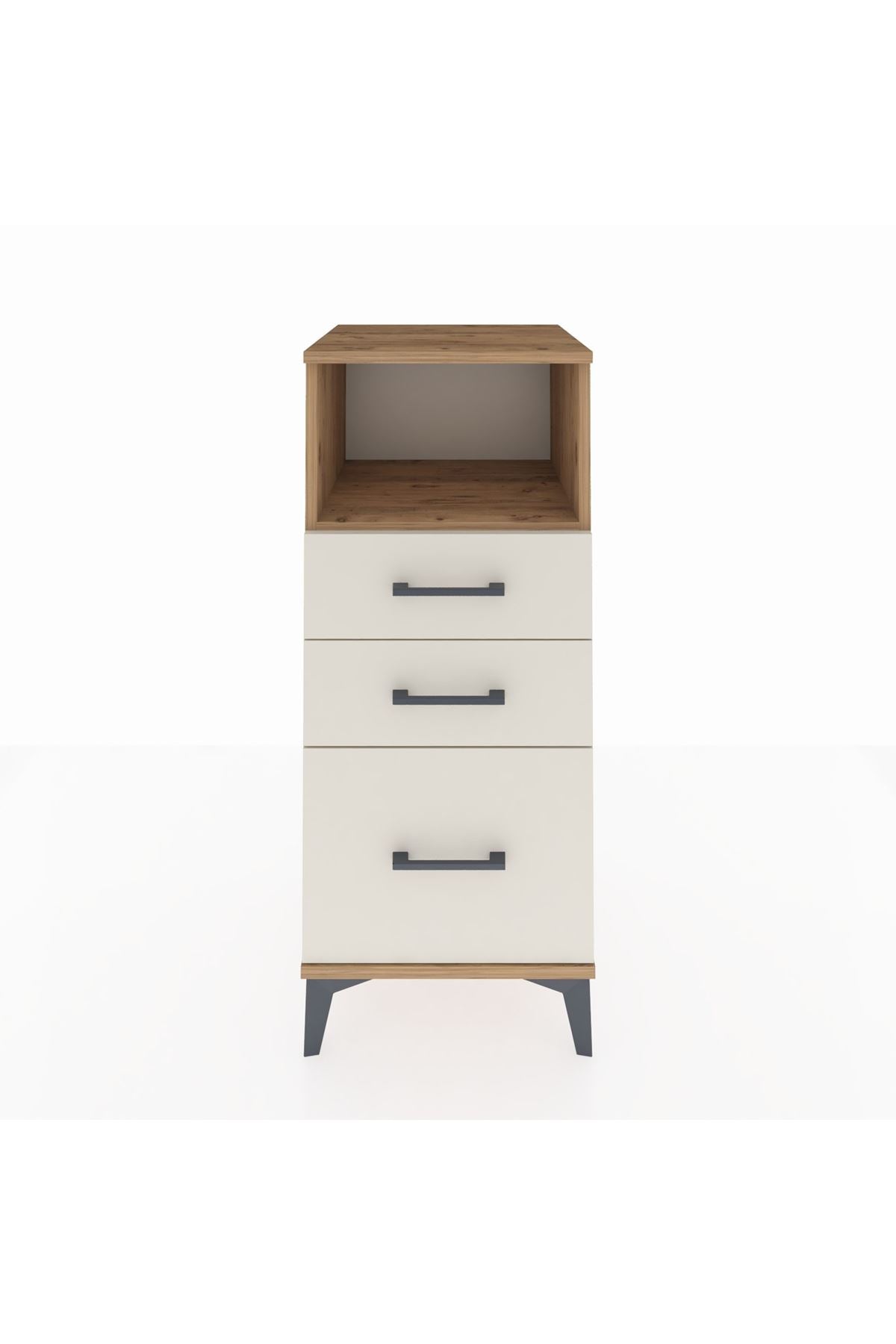 Hyperion Komodin Tek Raflı 3 Çekmeceli 44x44x106 Çam-Aytaşı