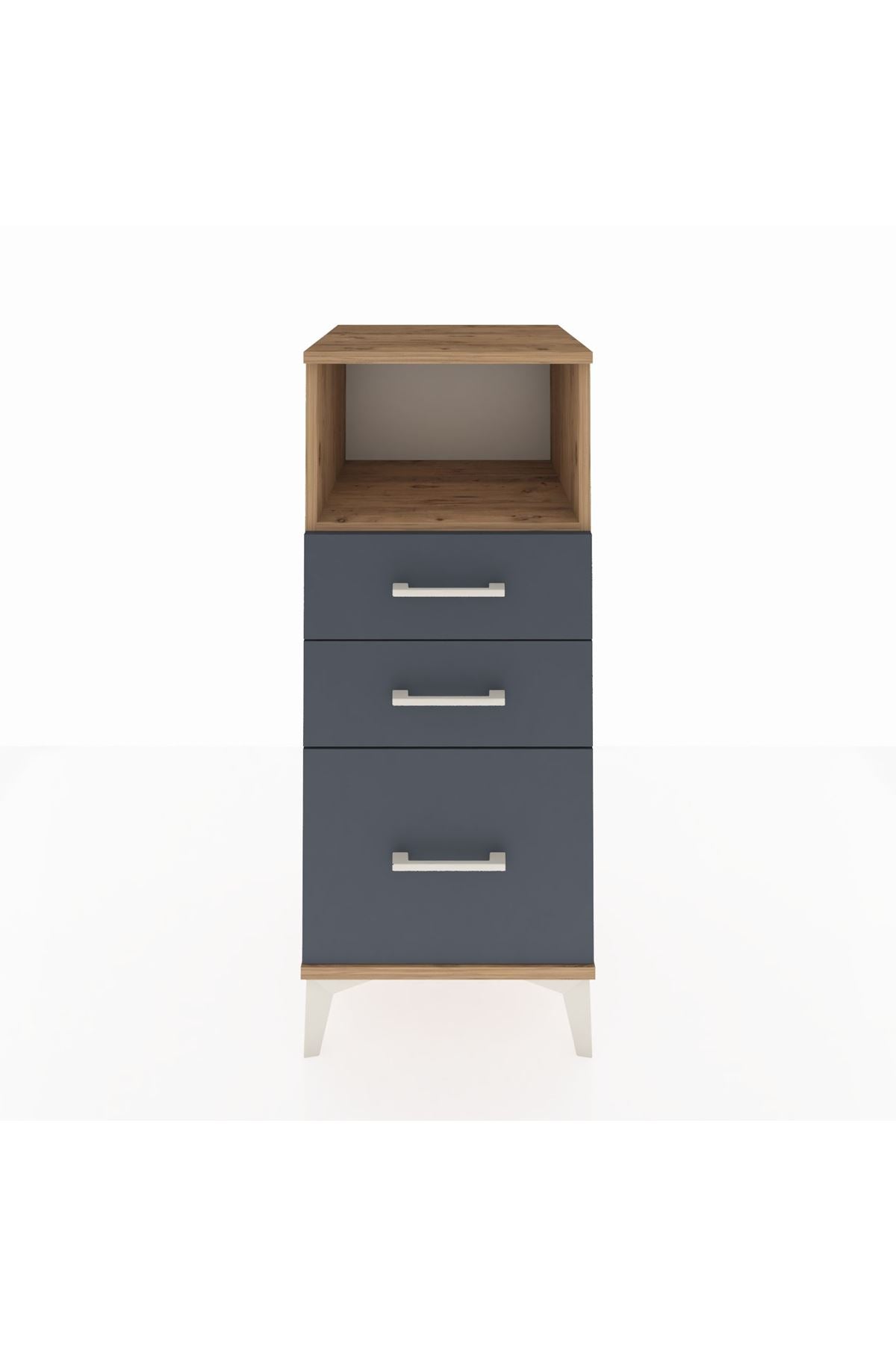 Hyperion Komodin Tek Raflı 3 Çekmeceli 44x44x106 Çam-Antrasit