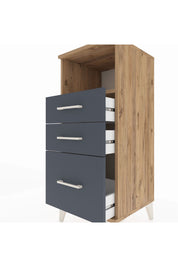 Hyperion Komodin Tek Raflı 3 Çekmeceli 44x44x106 Çam-Antrasit