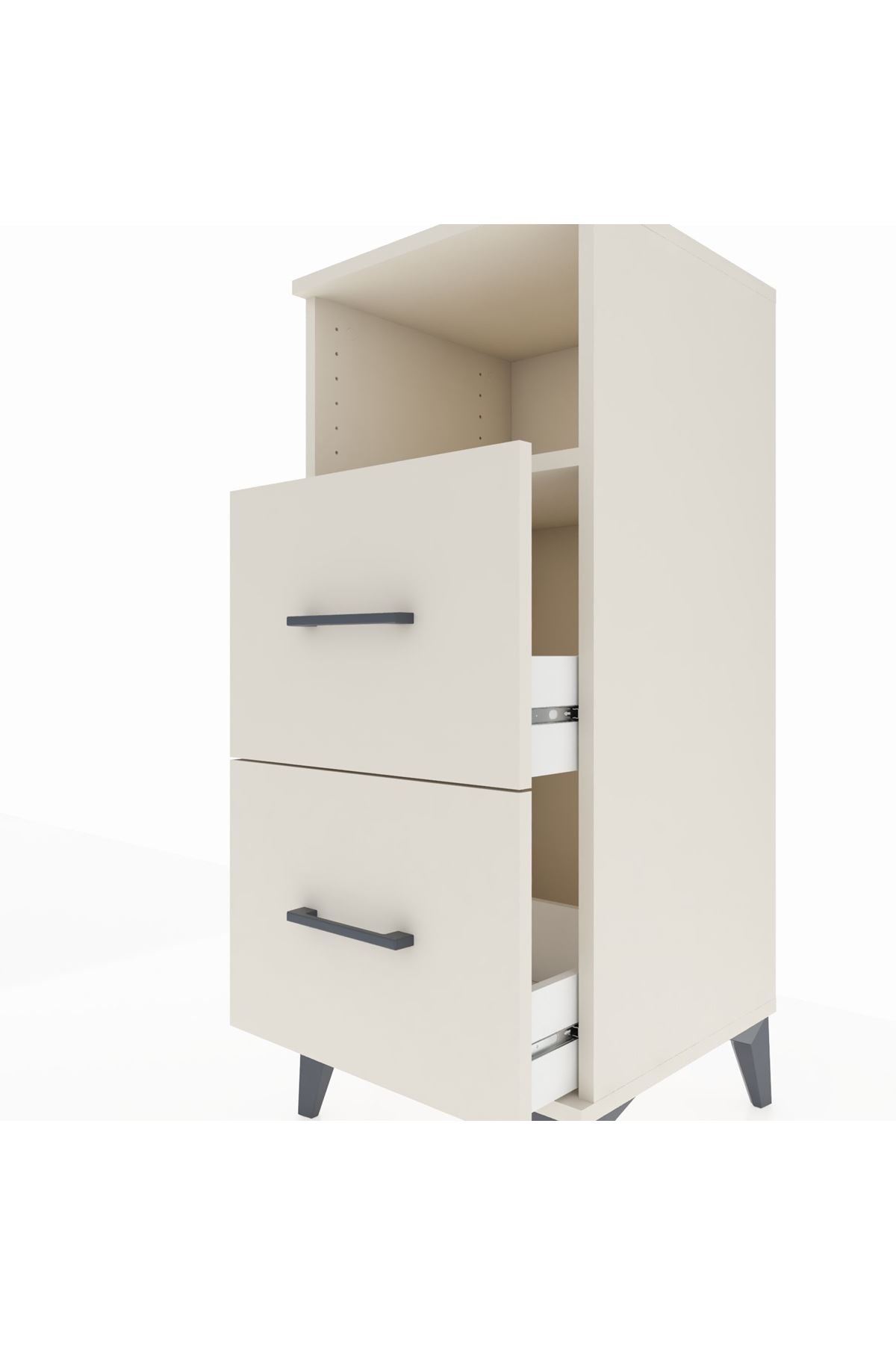 Hyperion Komodin Tek Raflı 2 Çekmeceli 44x44x106 Aytaşı-Aytaşı