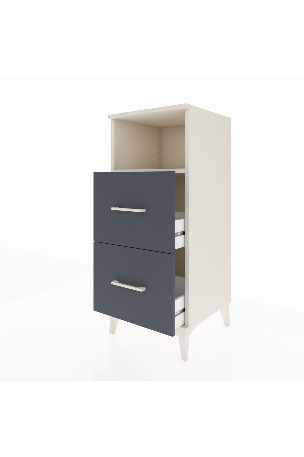 Hyperion Komodin Tek Raflı 2 Çekmeceli 44x44x106 Aytaşı-Antrasit