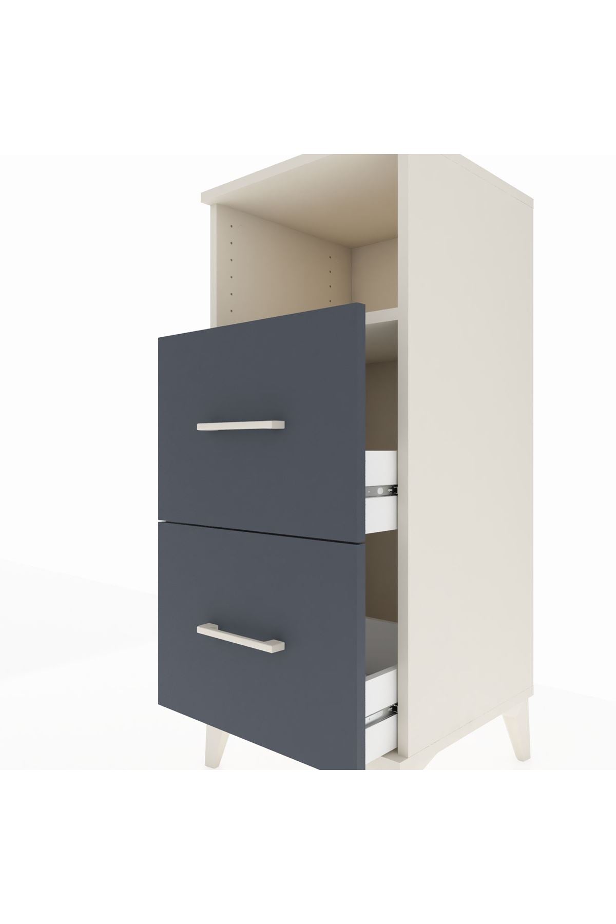 Hyperion Komodin Tek Raflı 2 Çekmeceli 44x44x106 Aytaşı-Antrasit