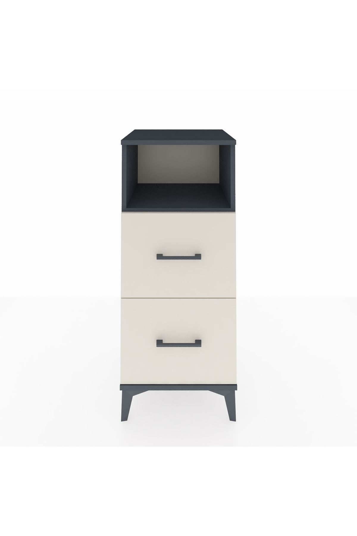 Hyperion Komodin Tek Raflı 2 Çekmeceli 44x44x106 Antrasit-Aytaşı