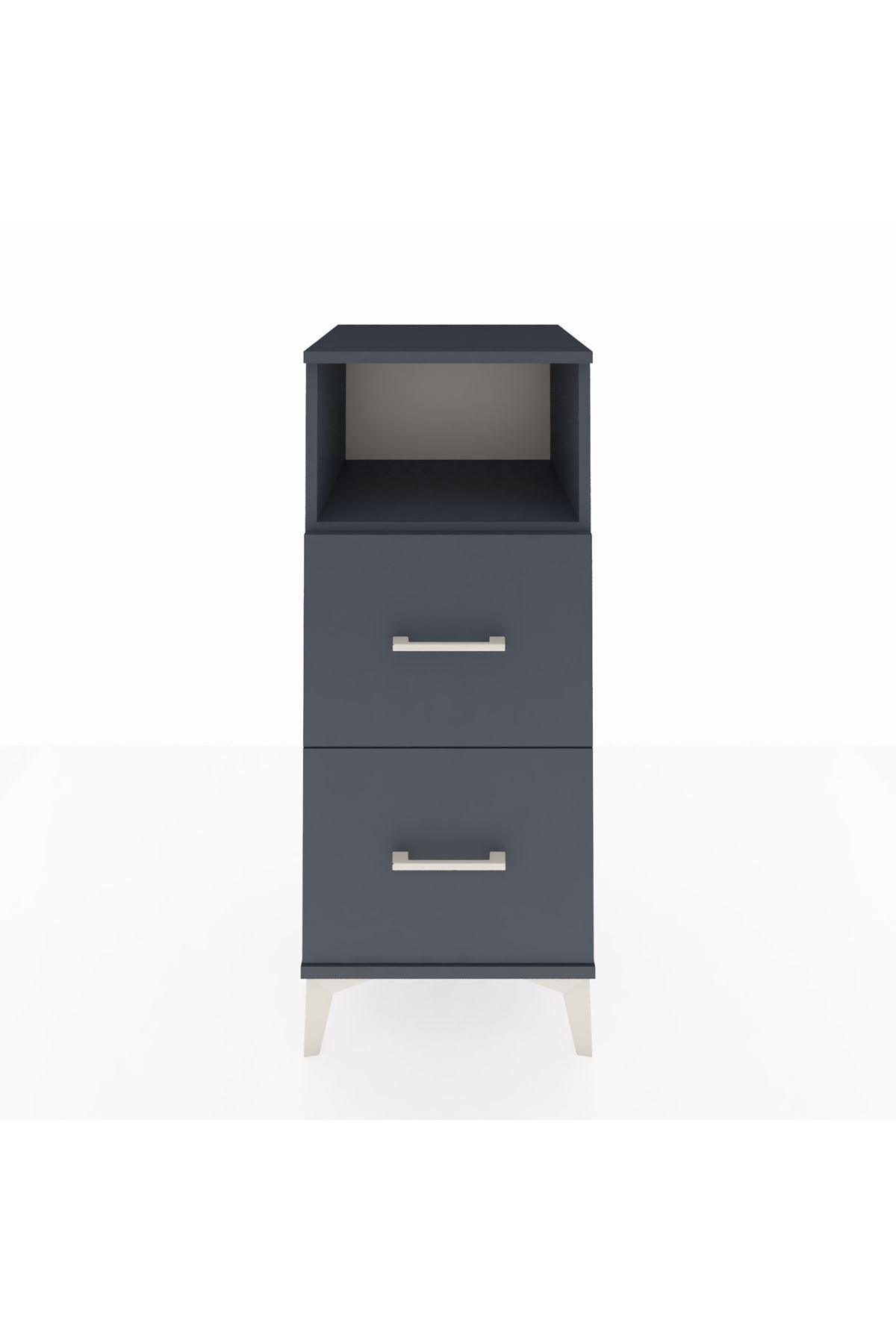 Hyperion Komodin Tek Raflı 2 Çekmeceli 44x44x106 Antrasit-Antrasit
