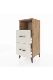 Hyperion Komodin Tek Raflı 2 Çekmeceli 44x44x106 Çam-Aytaşı