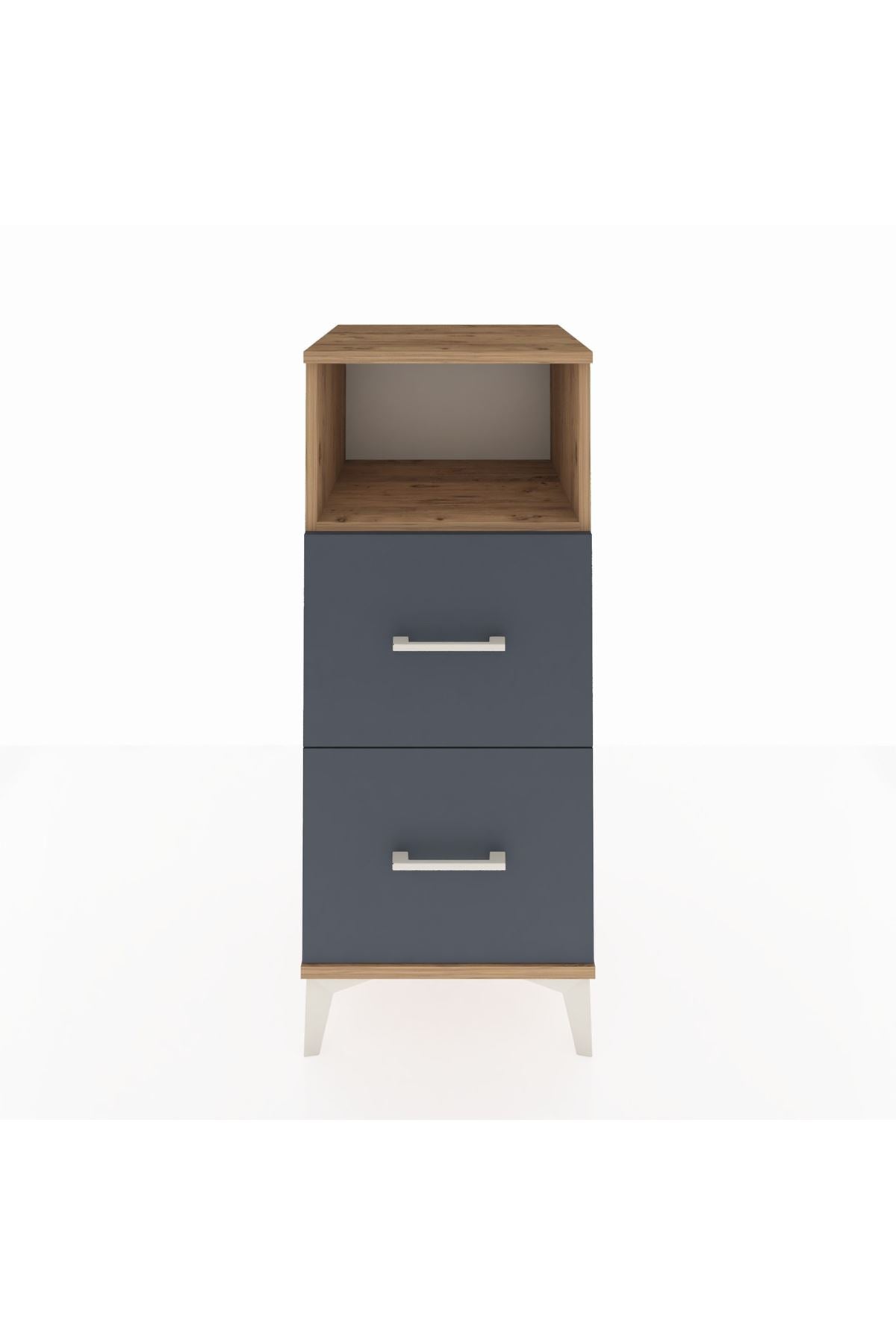 Hyperion Komodin Tek Raflı 2 Çekmeceli 44x44x106 Çam-Antrasit