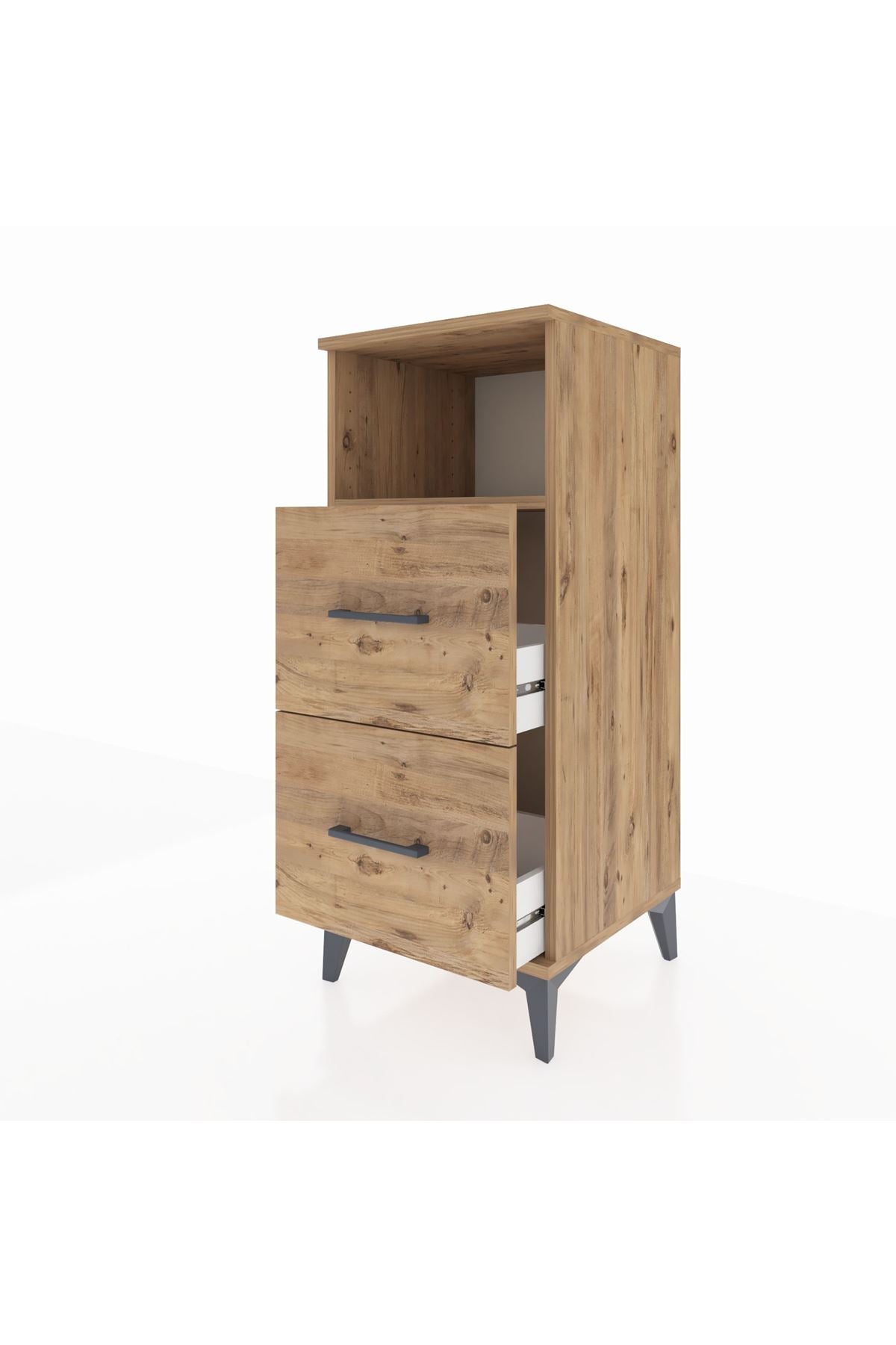 Hyperion Komodin Tek Raflı 2 Çekmeceli 44x44x106 Çam-Çam