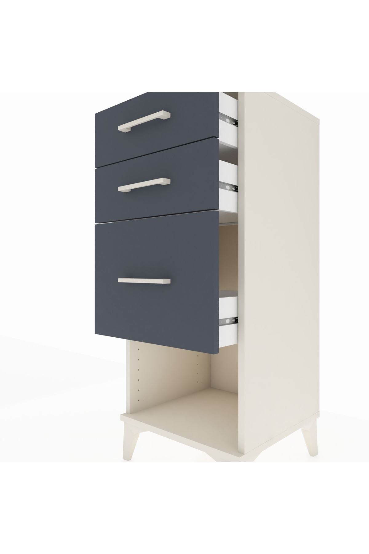 Hyperion Komodin 3 Çekmeceli 44x44x106 Aytaşı-Antrasit