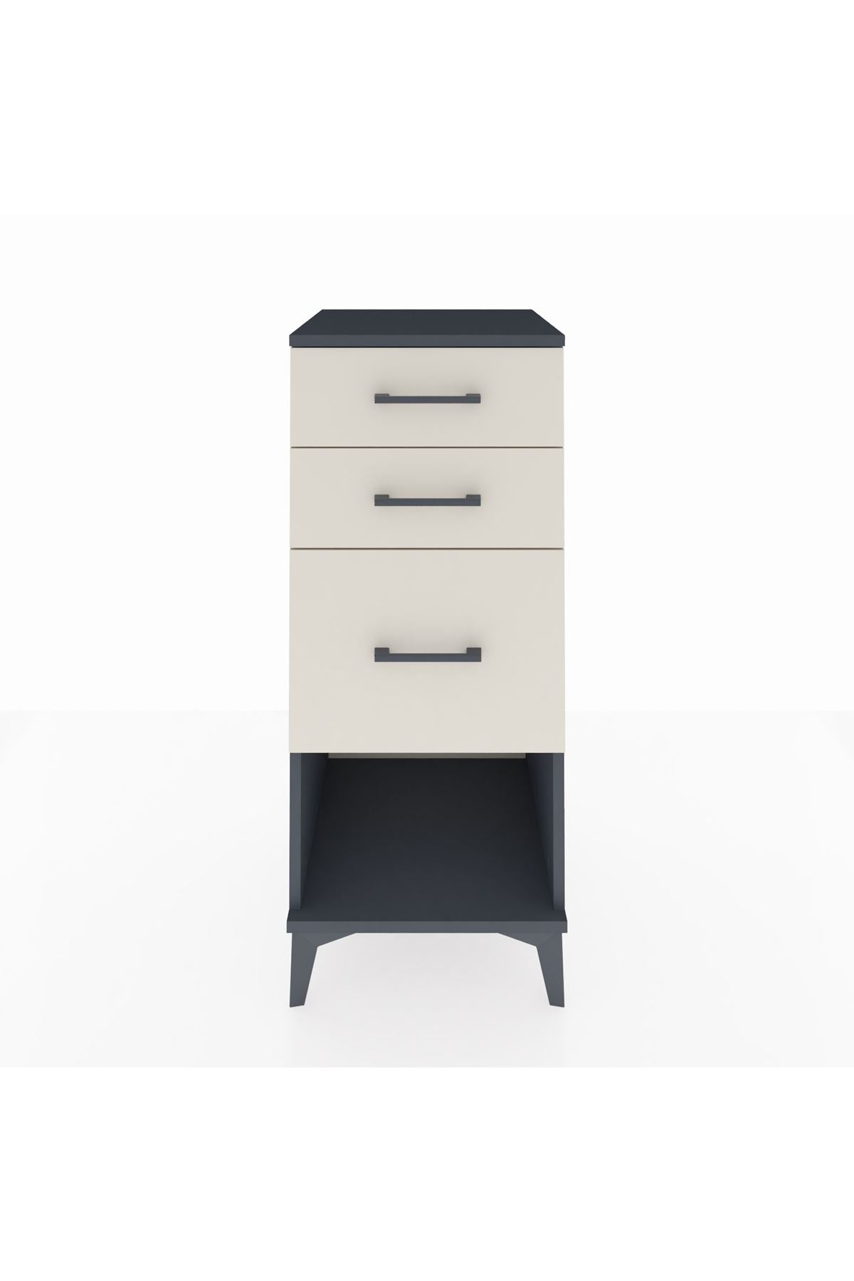 Hyperion Komodin 3 Çekmeceli 44x44x106 Antrasit-Aytaşı