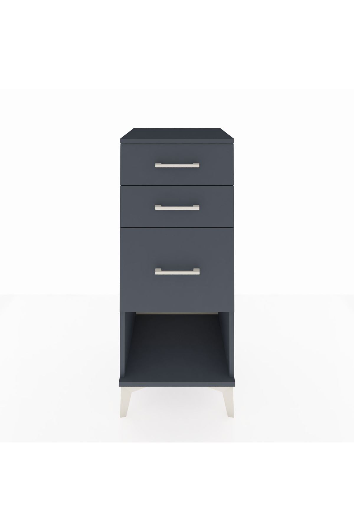Hyperion Komodin 3 Çekmeceli 44x44x106 Antrasit-Antrasit