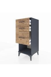 Hyperion Komodin 3 Çekmeceli 44x44x106 Antrasit-Çam