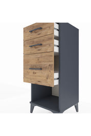 Hyperion Komodin 3 Çekmeceli 44x44x106 Antrasit-Çam