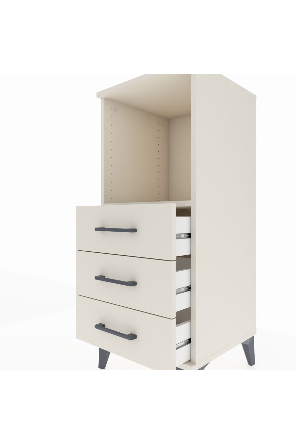 Hyperion Komodin Tek Raflı 3 Çekmeceli 44x44x106 Aytaşı-Aytaşı
