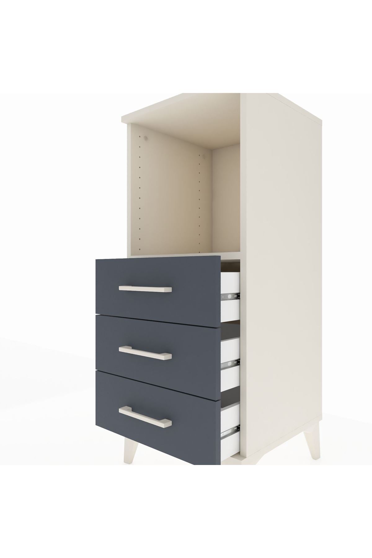 Hyperion Komodin Tek Raflı 3 Çekmeceli 44x44x106 Aytaşı-Antrasit