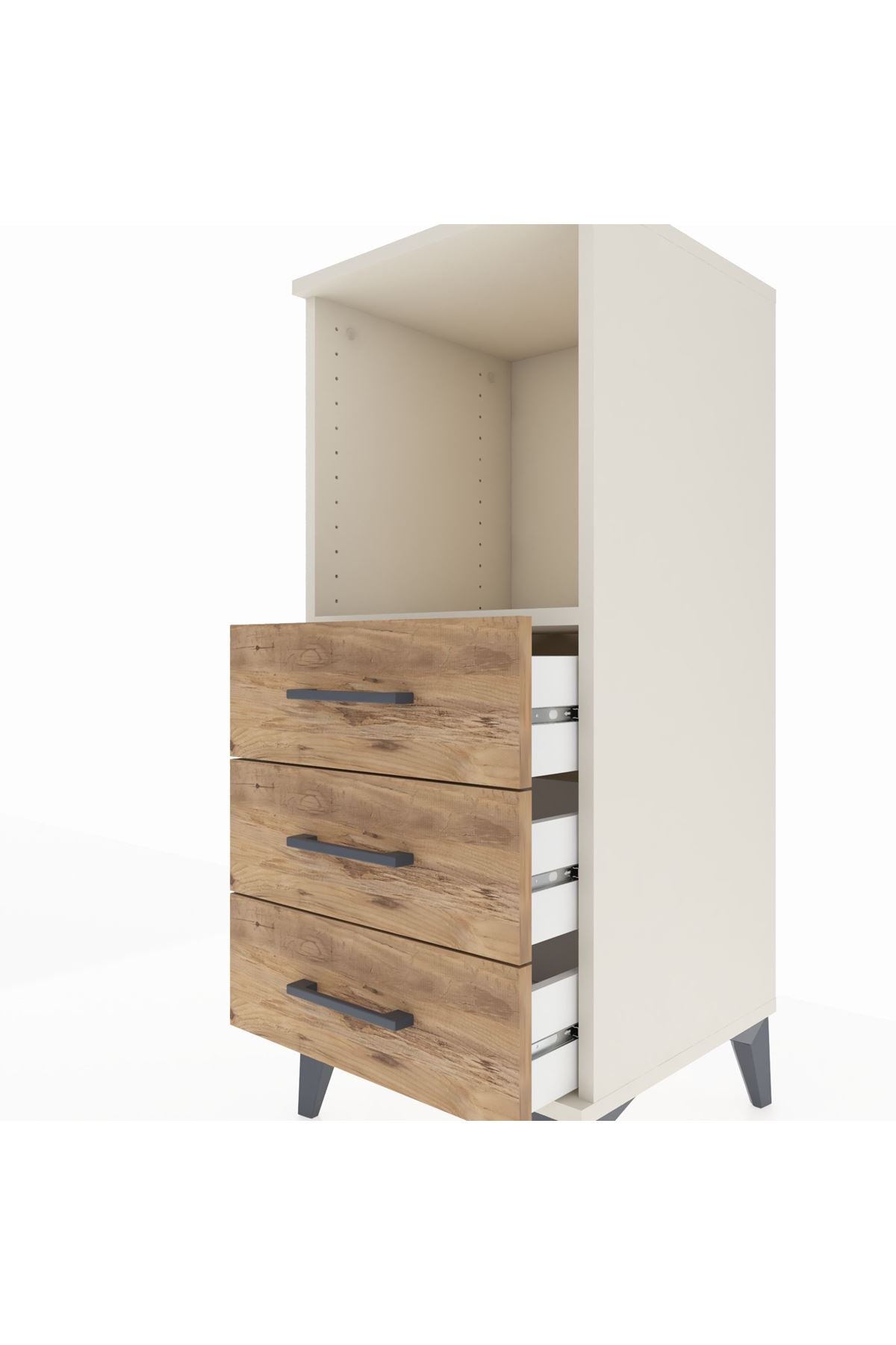 Hyperion Komodin Tek Raflı 3 Çekmeceli 44x44x106 Aytaşı-Çam